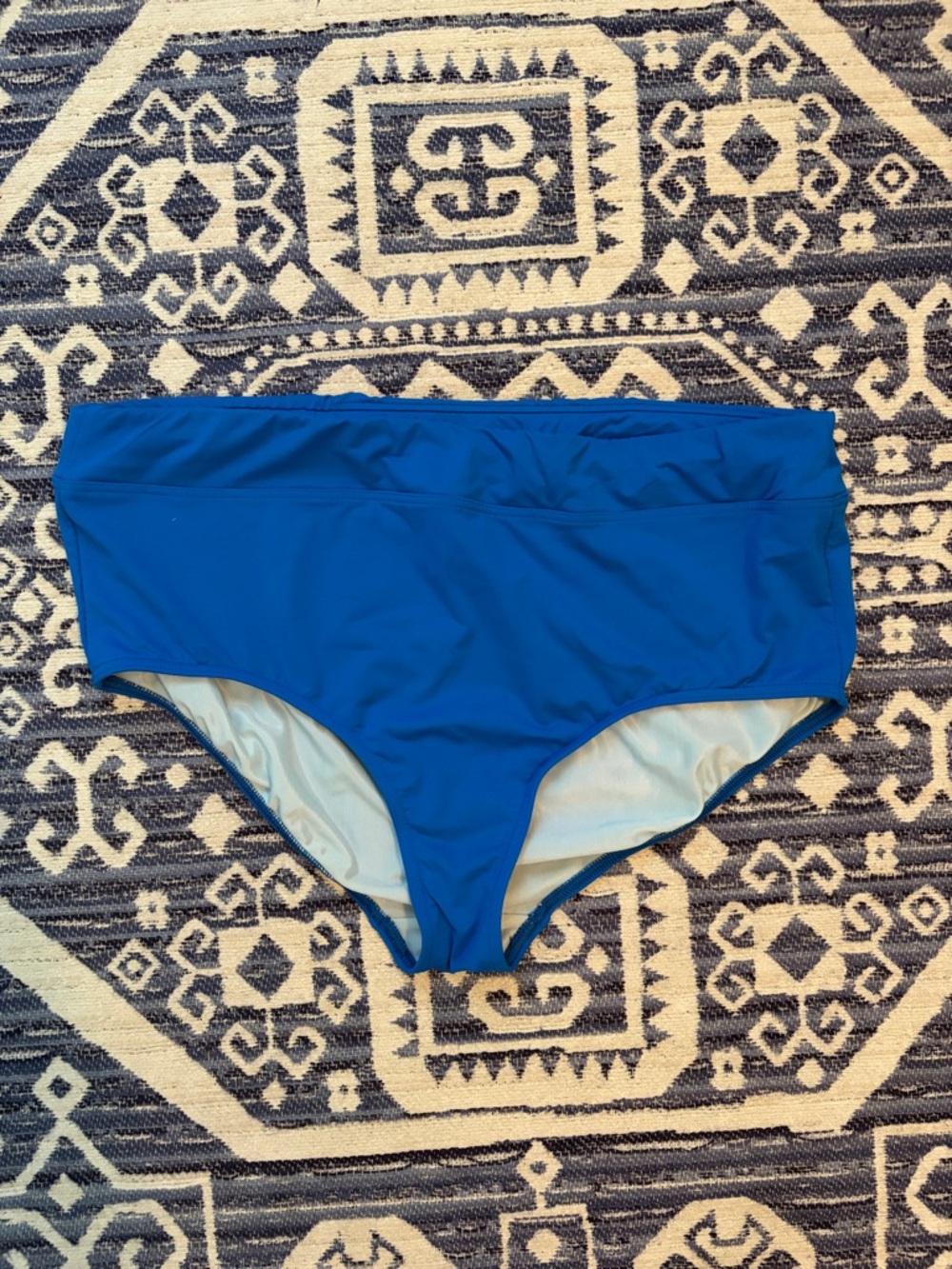 Lands' End Vibrant Blue High-Waist Bikini Bottoms